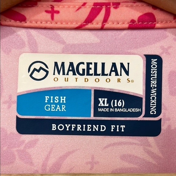 Magellan Outdoor Pink Floral Long Sleeve Shirt Boyfriend Fit Fish Gear Size XL - Picture 2 of 14